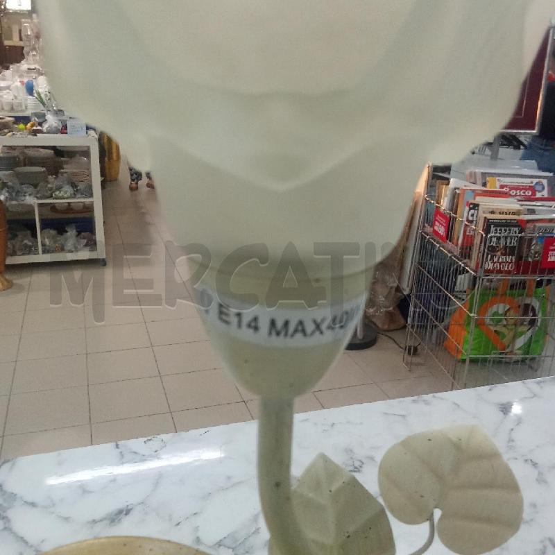 LAMPADE PZ. COPPIA FERRO BATTUTO BIANCO FOGLIE  | Mercatino dell'Usato Benevento 4