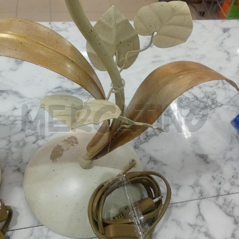 LAMPADE PZ. COPPIA FERRO BATTUTO BIANCO FOGLIE  | Mercatino dell'Usato Benevento 5