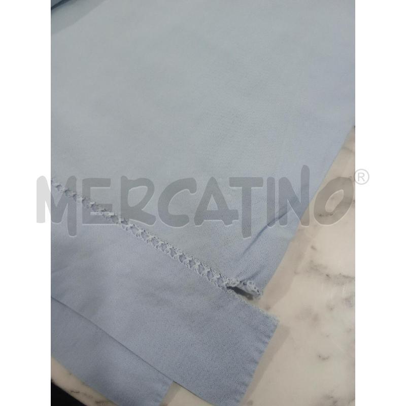LENZUOLO MATRIMONIALE AZZURRO CON INSERZIONE BIANCO RICAMO | Mercatino dell'Usato Benevento 4