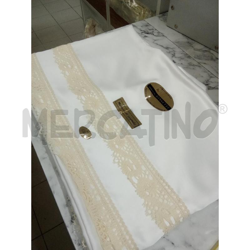 LENZUOLO MATRIMONIALE +COPRIL.BIANCO RICAMO TOMBOLO | Mercatino dell'Usato Benevento 4