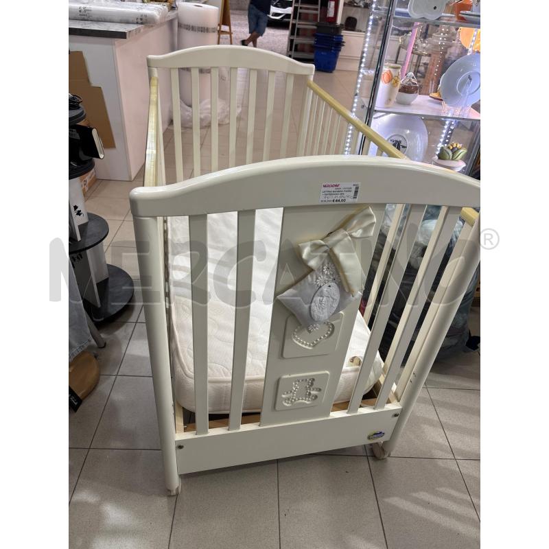 LETTINO BAMBINO PANNA + MATERASSO ORSETTO PERLINE  | Mercatino dell'Usato Benevento 1
