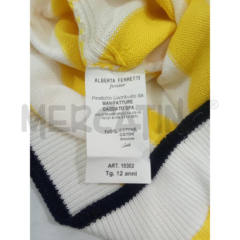 MAGLIA BAMBINA BIANCA GIALLA RIGHE ALBA FERRETTI | Mercatino dell'Usato Benevento 4