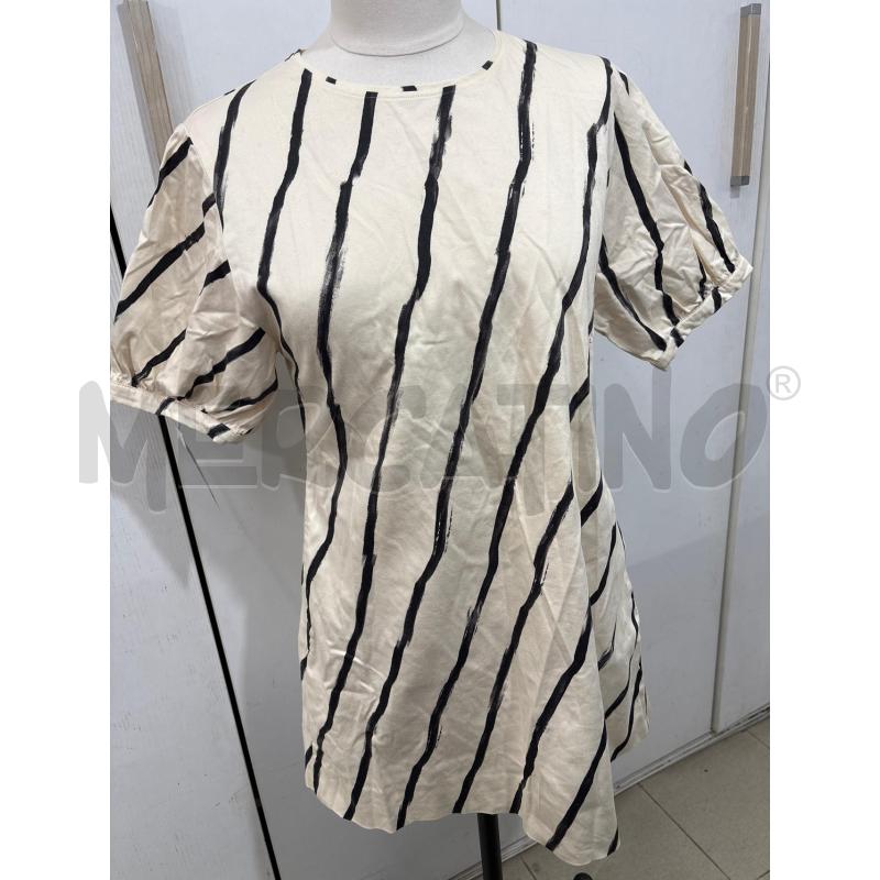 MAGLIA DONNA LUNGA BEIGE RIGHE NERE MAX&CO CON ZIP DIETRO | Mercatino dell'Usato Benevento 1