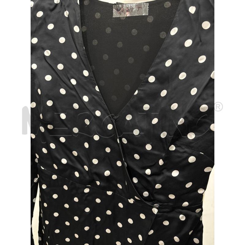 MAGLIA DONNA NERA POIS BIANCHI SOLLO INCROCIO GUESS | Mercatino dell'Usato Benevento 2
