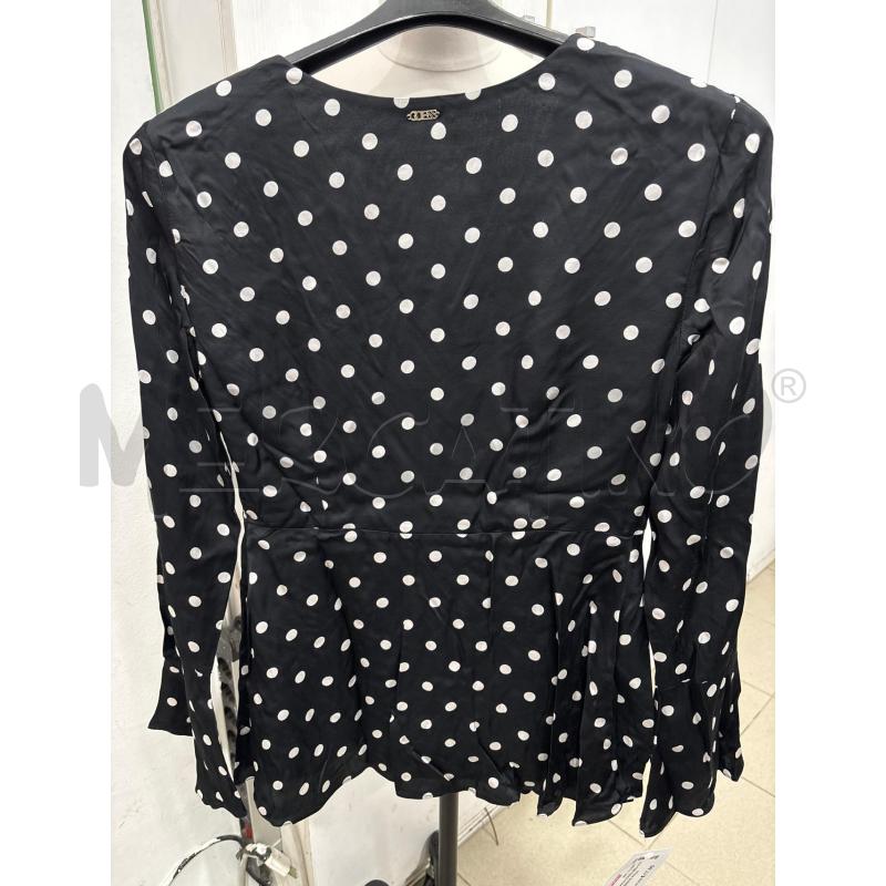 MAGLIA DONNA NERA POIS BIANCHI SOLLO INCROCIO GUESS | Mercatino dell'Usato Benevento 3