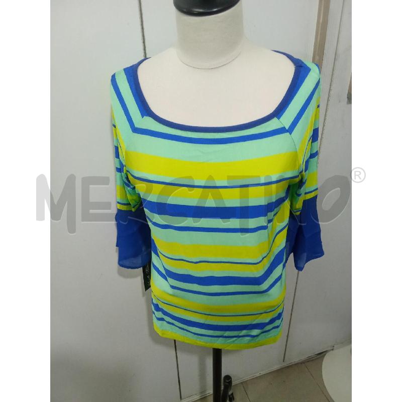 MAGLIA DONNA RIGHE BLU GIALLO CLIPS | Mercatino dell'Usato Benevento 1