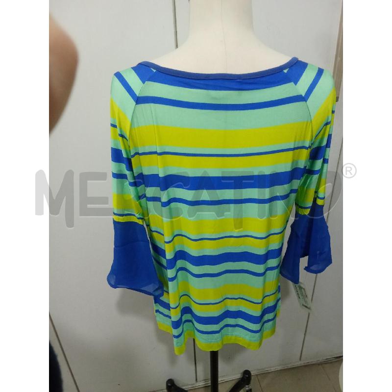 MAGLIA DONNA RIGHE BLU GIALLO CLIPS | Mercatino dell'Usato Benevento 2