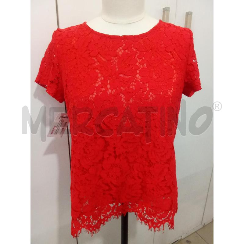 MAGLIA DONNA ROSSA EFFETTO PIZZO CONBIPEL | Mercatino dell'Usato Benevento 1