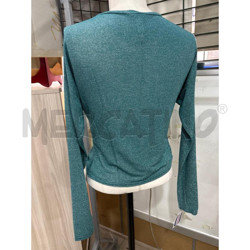 MAGLIA DONNA VERDE BRILLANTINATA CON NODO TENSIONE IN | Mercatino dell'Usato Benevento 3