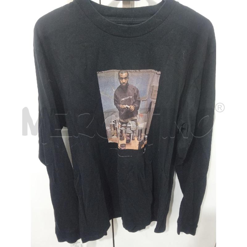 MAGLIA UOMO NERA MANICA LUNGA CARHARTT IMMAGINE UOMO  | Mercatino dell'Usato Benevento 1