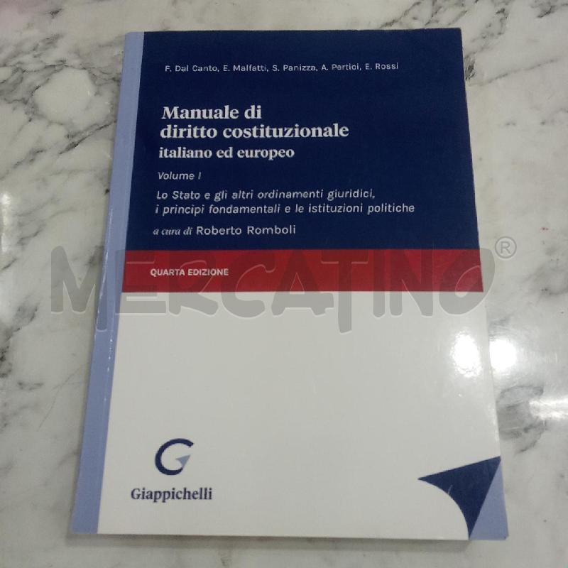MANUALE DI DIRITTO COSTITUZIONALE ITALIANO ED EUROPEO | Mercatino dell'Usato Benevento 1