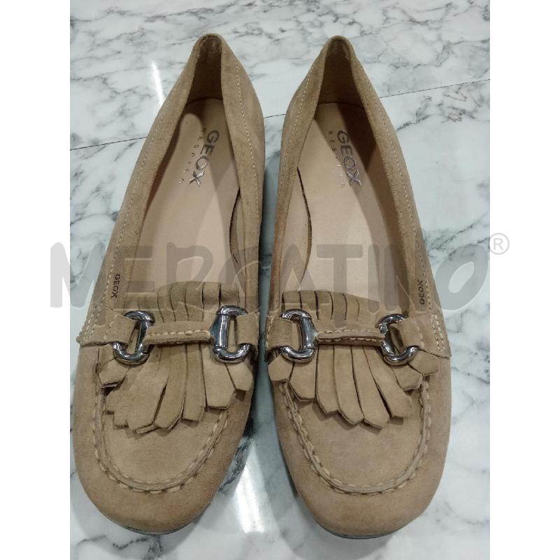 MOCASSINI DONNA BEIGE CON FRANGE GEOX | Mercatino dell'Usato Benevento 1