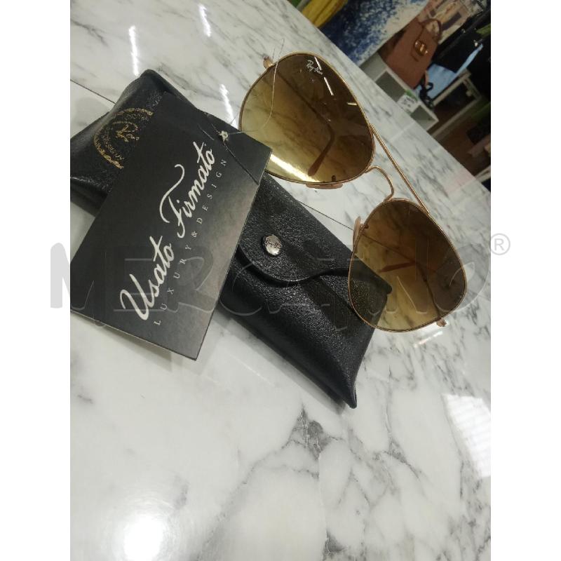 OCCHIALI DONNA DA SOLE RAYBAN AVIATOR ASTE DORATE  | Mercatino dell'Usato Benevento 1