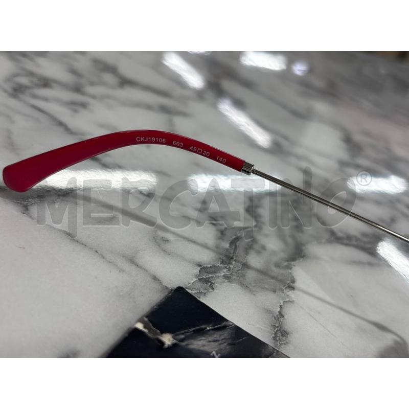 OCCHIALI ROTONDI SOLO MONTATURA ASTE ROSSE CALVIN KLEIN  | Mercatino dell'Usato Benevento 3