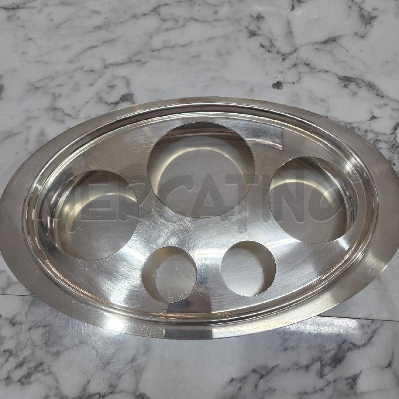 OLIO ACETO +SALE PEPE VASSOIO SILVER PLATED INS VETRO | Mercatino dell'Usato Benevento 3