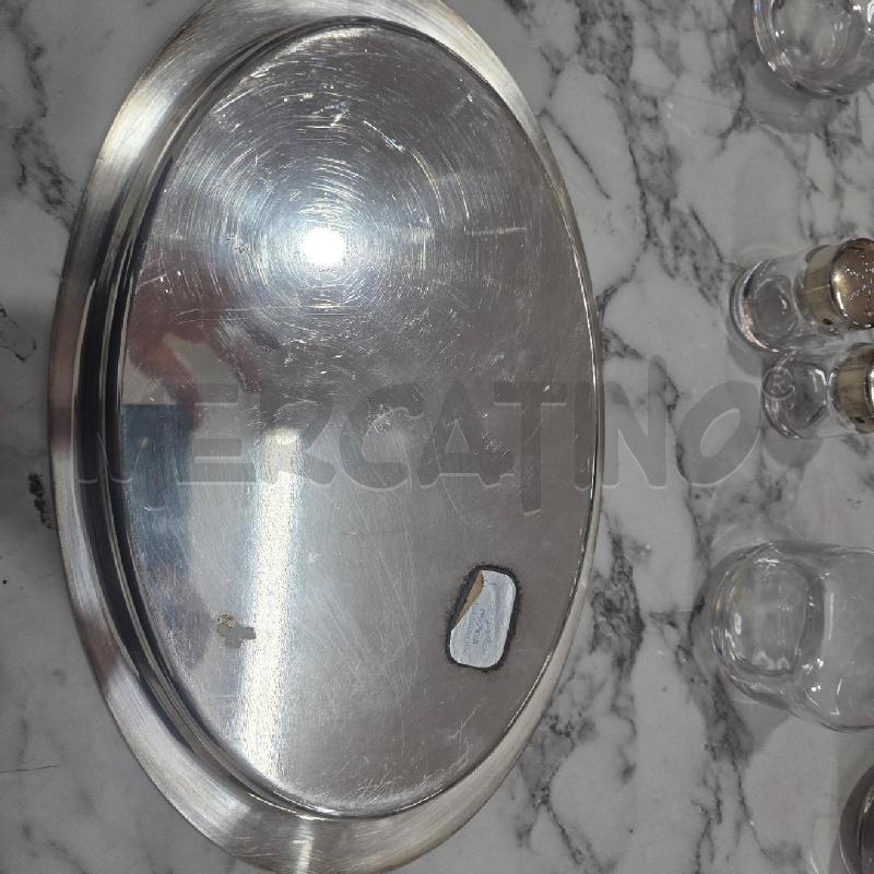 OLIO ACETO +SALE PEPE VASSOIO SILVER PLATED INS VETRO | Mercatino dell'Usato Benevento 5