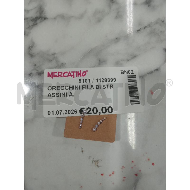 ORECCHINI FILA DI STRASSINI A.  | Mercatino dell'Usato Benevento 1
