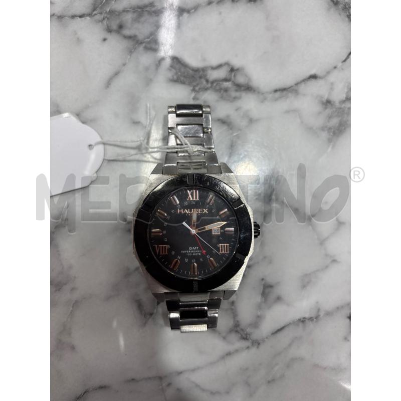 OROLOGIO DA POLSO UOMO GRIGIO CONTORNO NERO HAUREX IMPERMEABILE | Mercatino dell'Usato Benevento 1