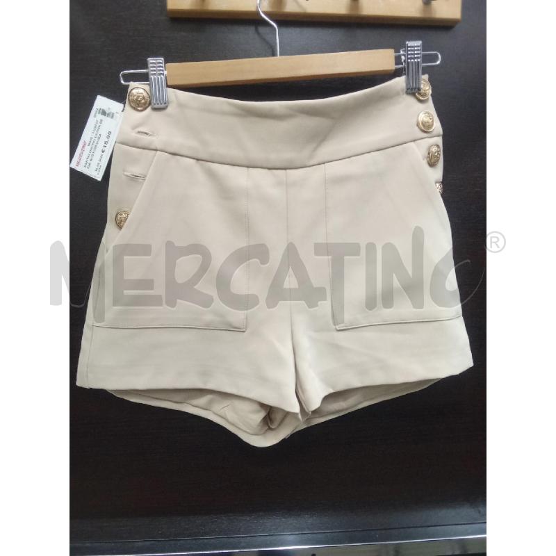 PANTALONCINO DONNA BEIGE BOTTONI DORATI NOSECRET | Mercatino dell'Usato Benevento 1