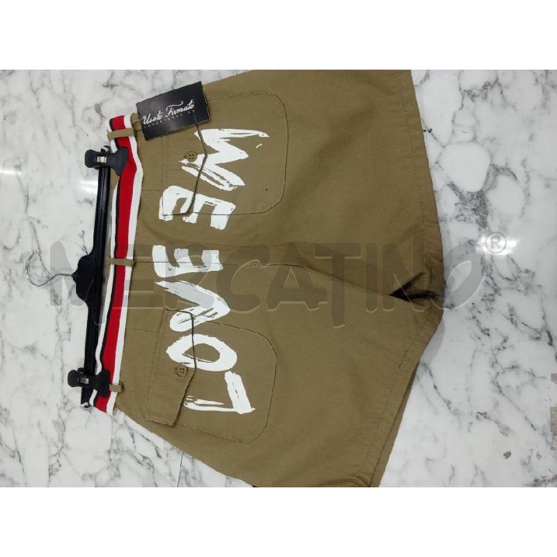 PANTALONCINO DONNA BEIGE CINTURA ROSSA E BIANCA PINKO  | Mercatino dell'Usato Benevento 3