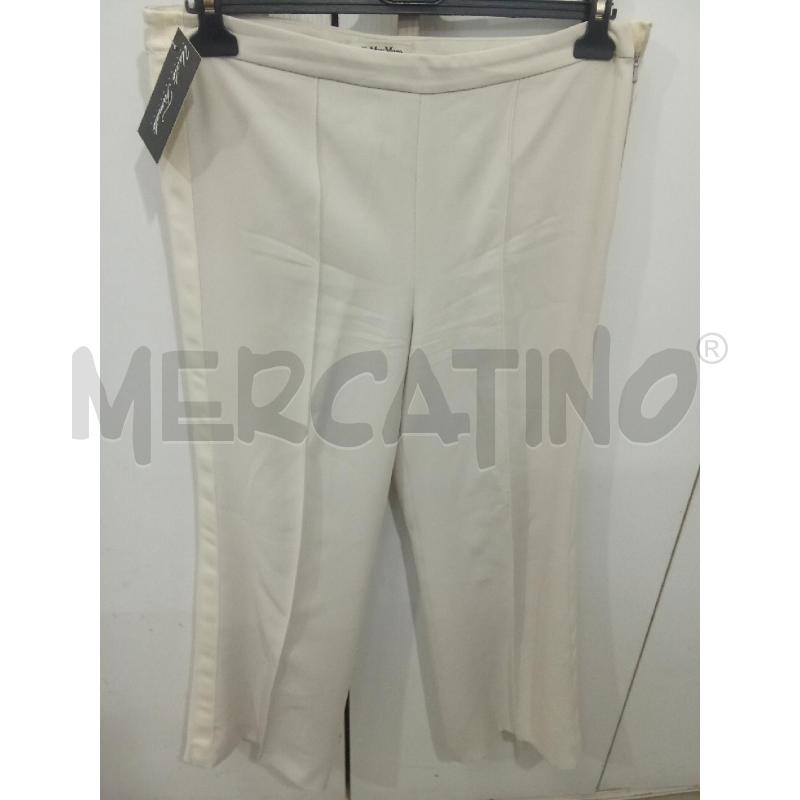 PANTALONE DONNA AMPIO MAX MARA BEIGE CON BANDA LATERALE RASO | Mercatino dell'Usato Benevento 1