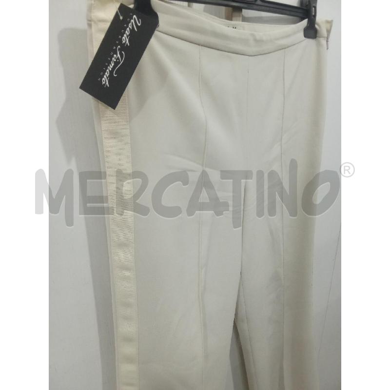 PANTALONE DONNA AMPIO MAX MARA BEIGE CON BANDA LATERALE RASO | Mercatino dell'Usato Benevento 2