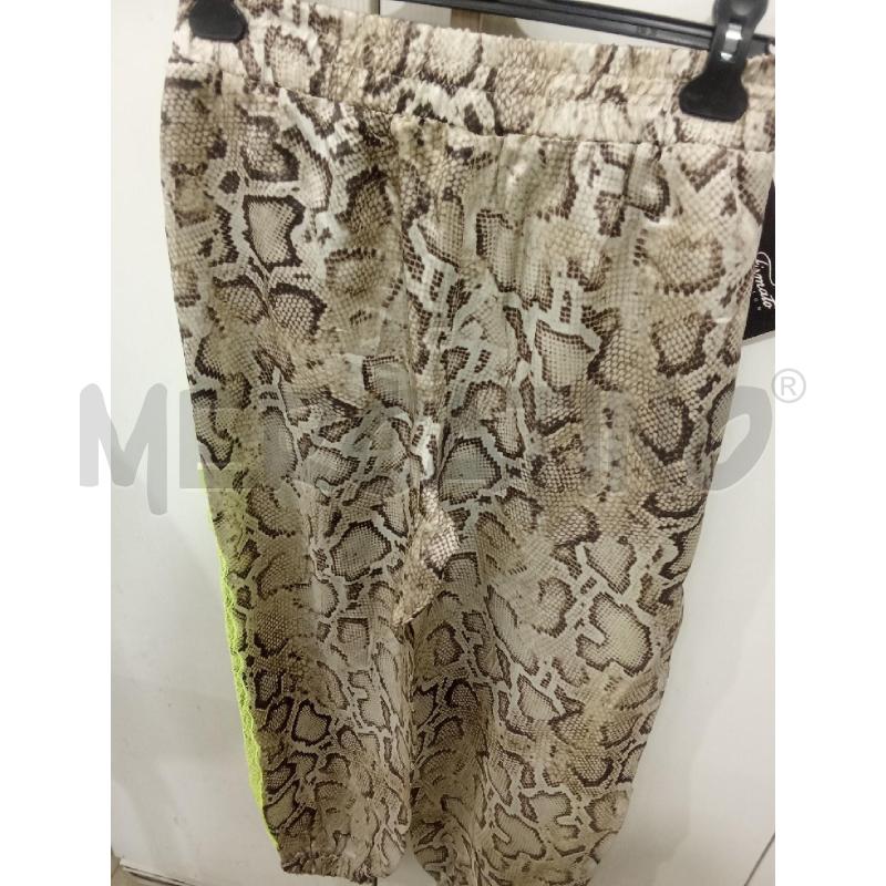 PANTALONE DONNA BEIGE BANDE VERDI FLUO FANTASIA PITONATA PINKO | Mercatino dell'Usato Benevento 3