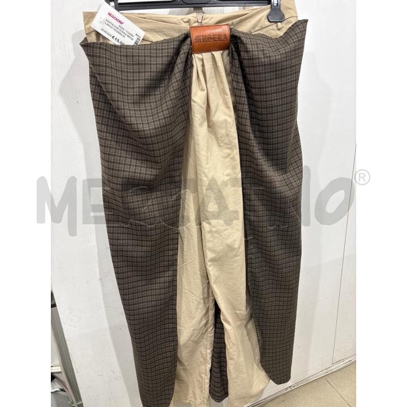 PANTALONE DONNA BEIGE LARGO MUSERA INSERTO MARRONE QUADRI | Mercatino dell'Usato Benevento 1