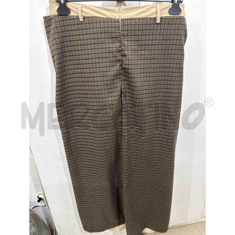 PANTALONE DONNA BEIGE LARGO MUSERA INSERTO MARRONE QUADRI | Mercatino dell'Usato Benevento 3
