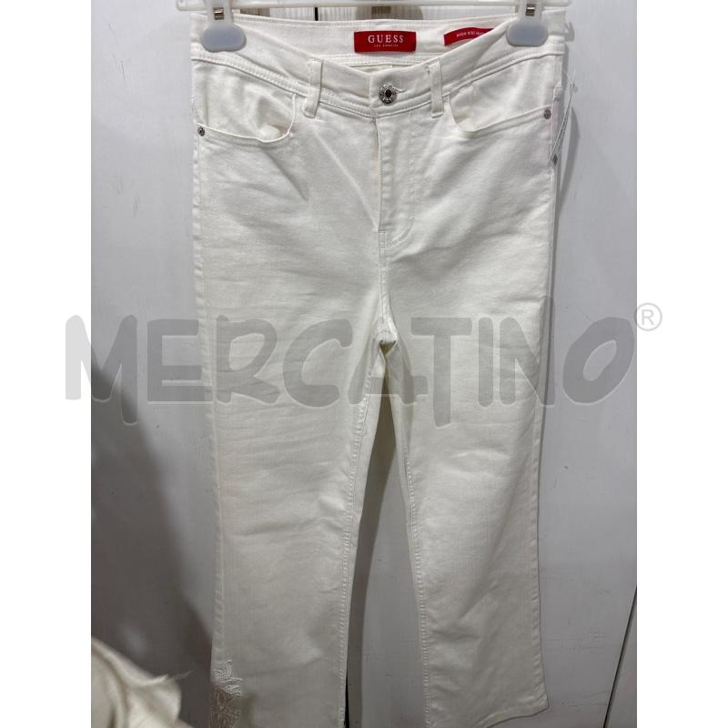 PANTALONE DONNA BIANCO DECORO PIZZO CAVIGLIA GUESS | Mercatino dell'Usato Benevento 1
