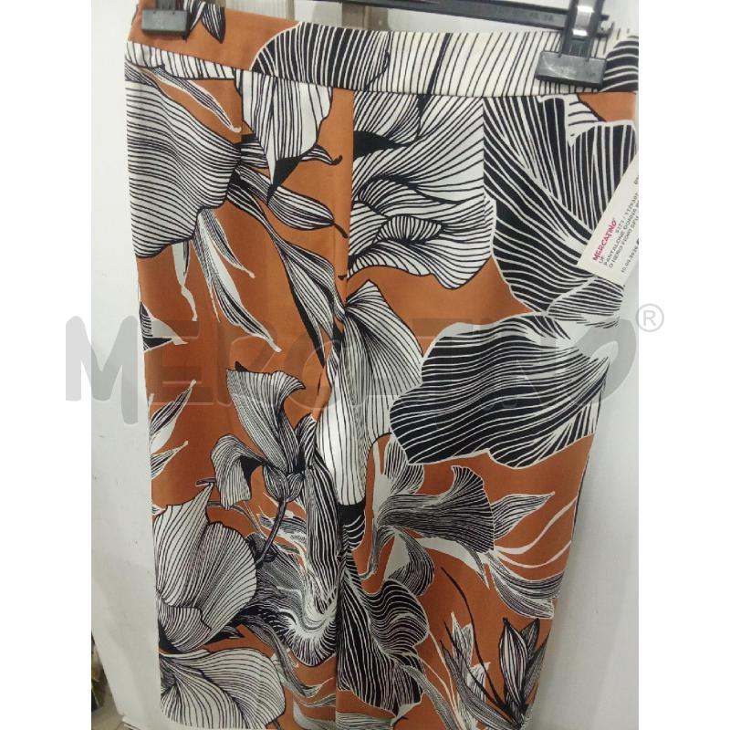 PANTALONE DONNA BIANCO NERO FIORI SFUMATURE MARRONI LARGO EMME MARELLA | Mercatino dell'Usato Benevento 3