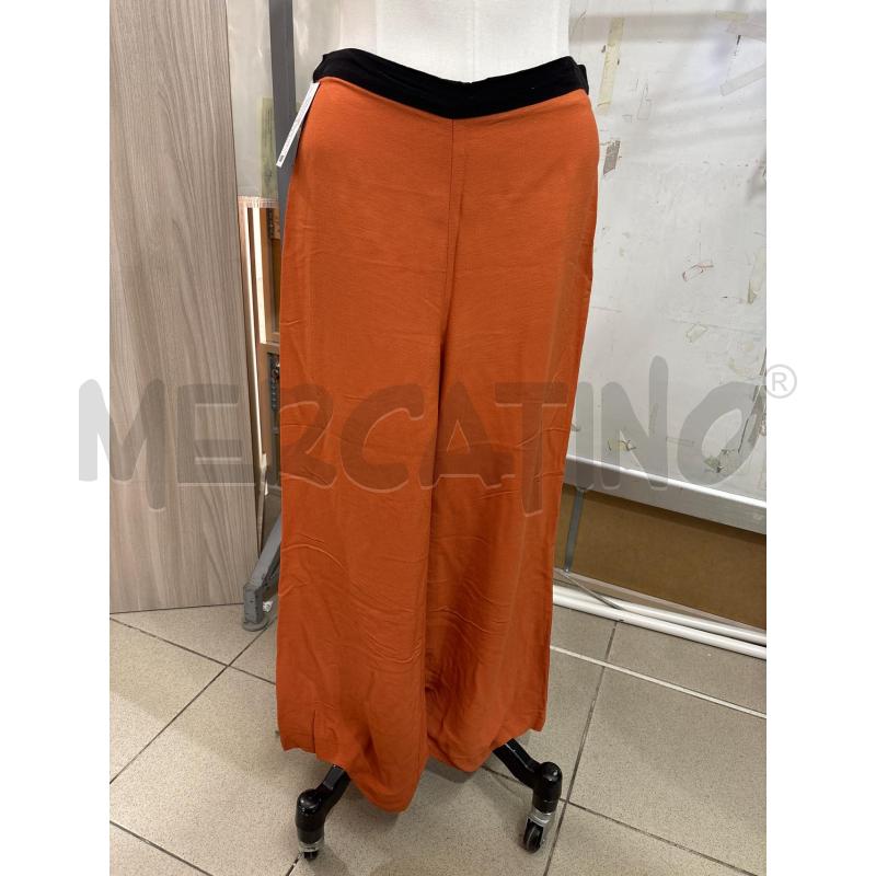 PANTALONE DONNA LARGO ARANCIONE FASCIA NERA MEMJS | Mercatino dell'Usato Benevento 1
