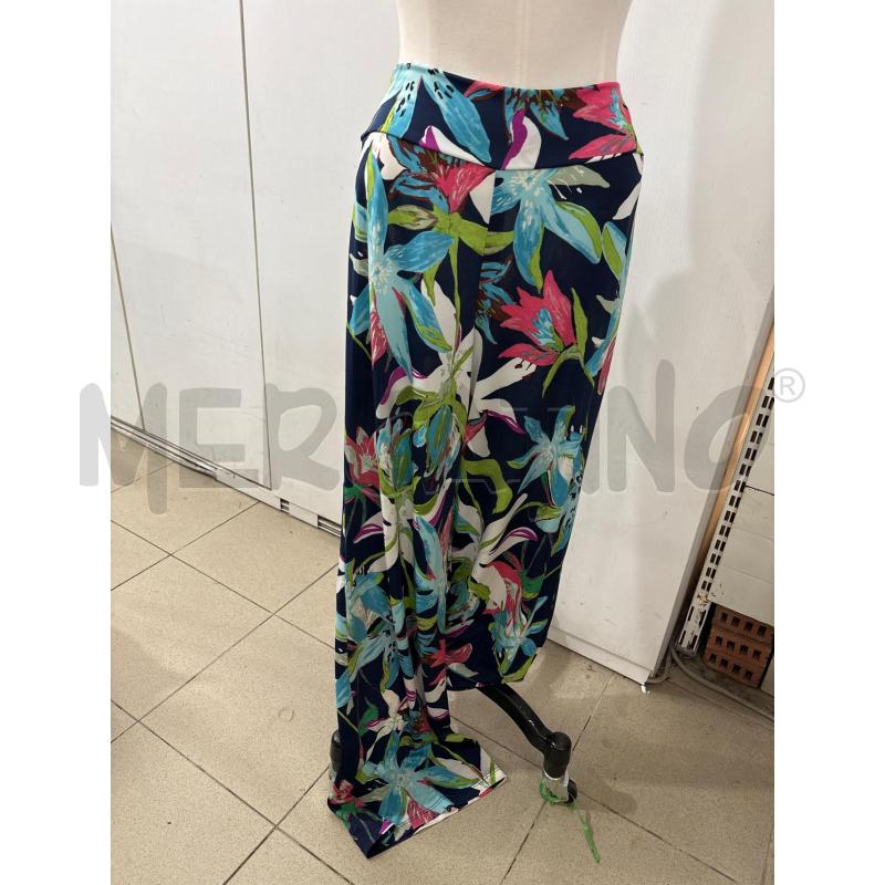 PANTALONE DONNA NERO FLOREALE MARA DESIDERI ELASTICO  | Mercatino dell'Usato Benevento 1