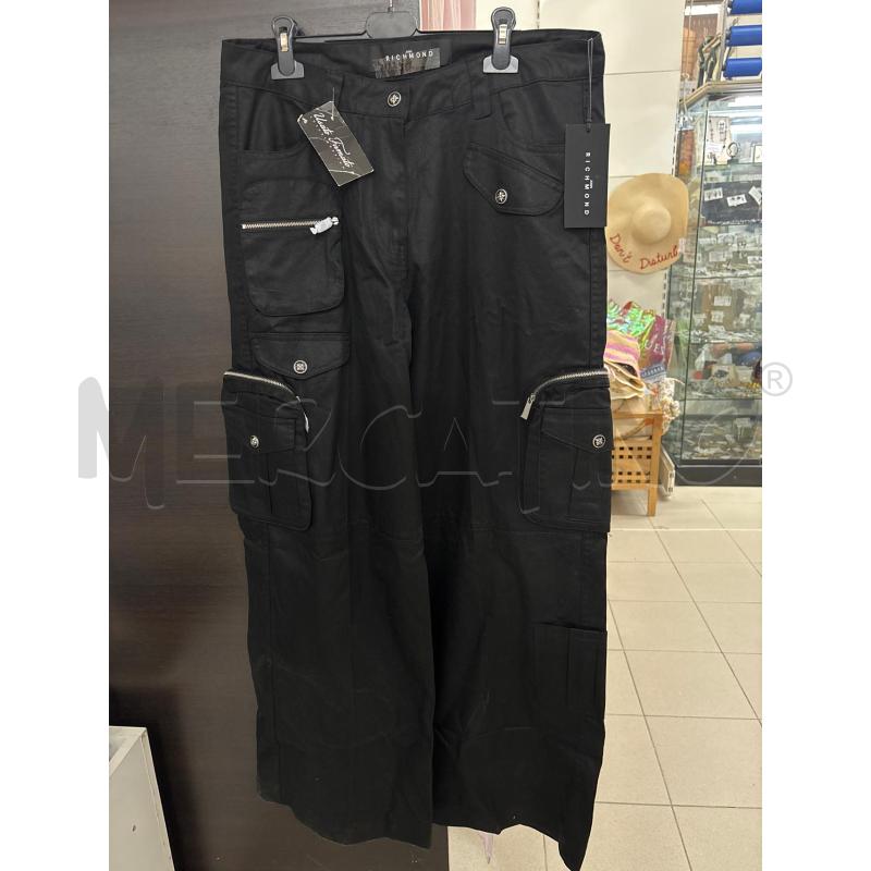 PANTALONE DONNA NERO JOHN RICHMOND LARGO CARGO | Mercatino dell'Usato Benevento 1