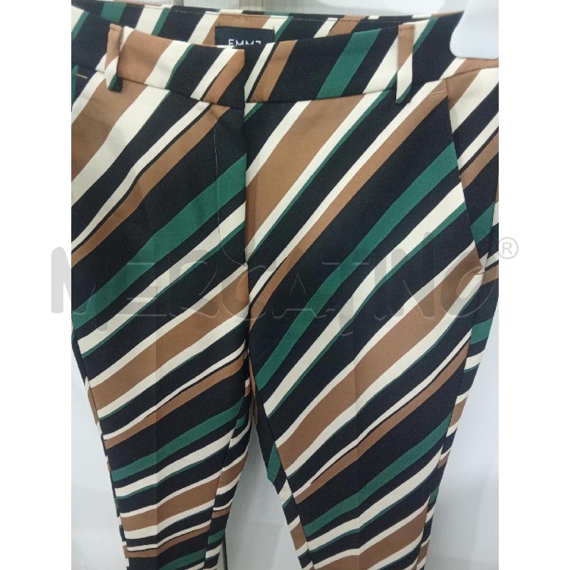 PANTALONE DONNA VERDE MARRONE BEIGE EFFETTO STRIATURE EMME MARELLA | Mercatino dell'Usato Benevento 3