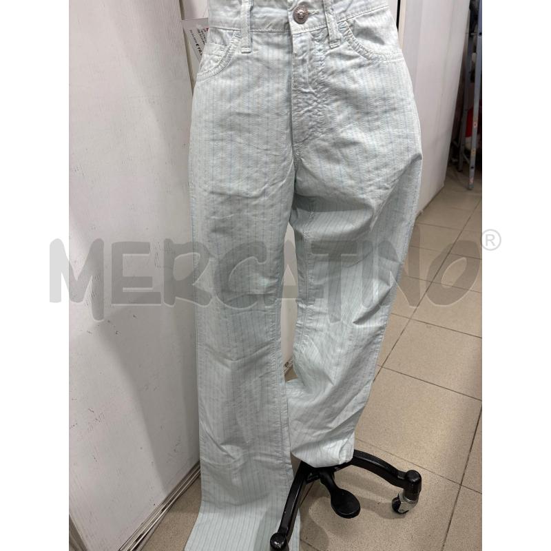 PANTALONE DONNA VINTAGE AZZURRO CON RIGHE ARANCIO VERSACE | Mercatino dell'Usato Benevento 1