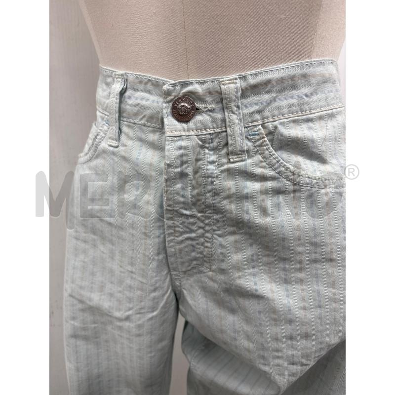 PANTALONE DONNA VINTAGE AZZURRO CON RIGHE ARANCIO VERSACE | Mercatino dell'Usato Benevento 2