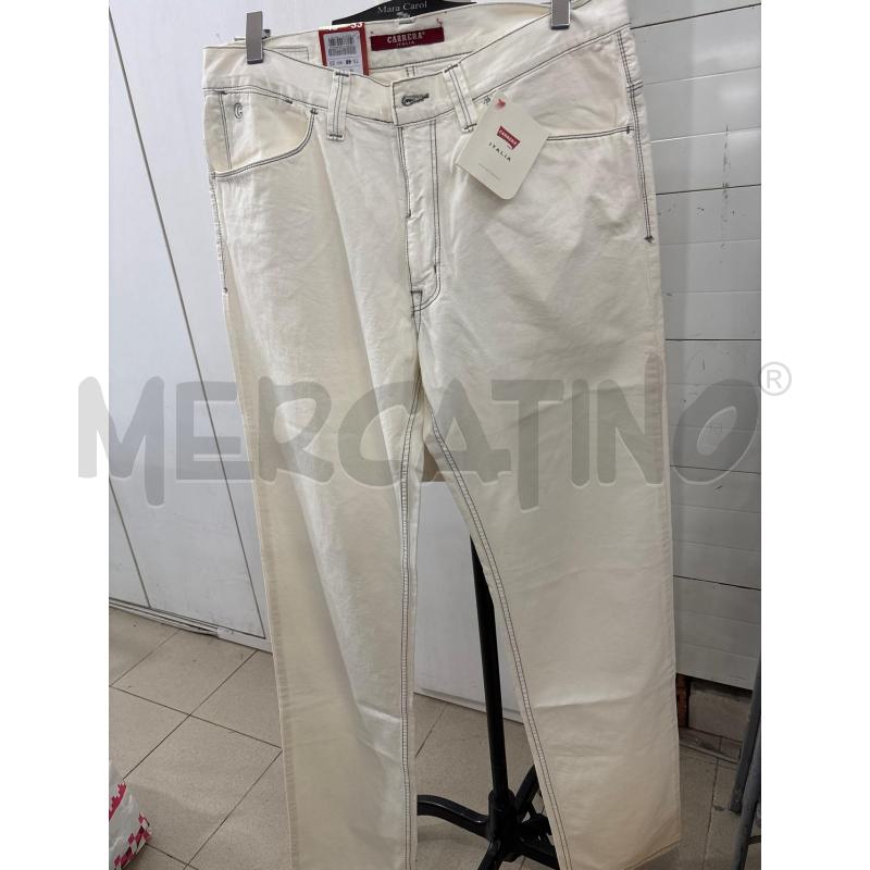 PANTALONE UOMO BIANCO CARRERA 700 CUCITURE GRIGIO | Mercatino dell'Usato Benevento 1