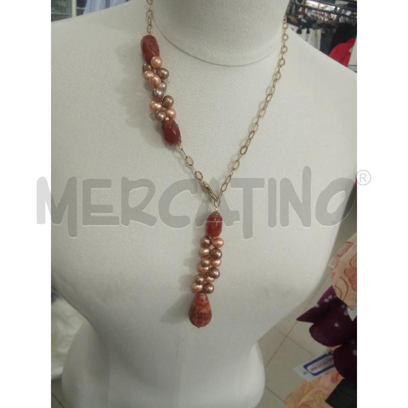 PARURE 3P. ARANCIONE MARRONE LUNAR COLLANA+BRACCIALE+ORECCHINI | Mercatino dell'Usato Benevento 1