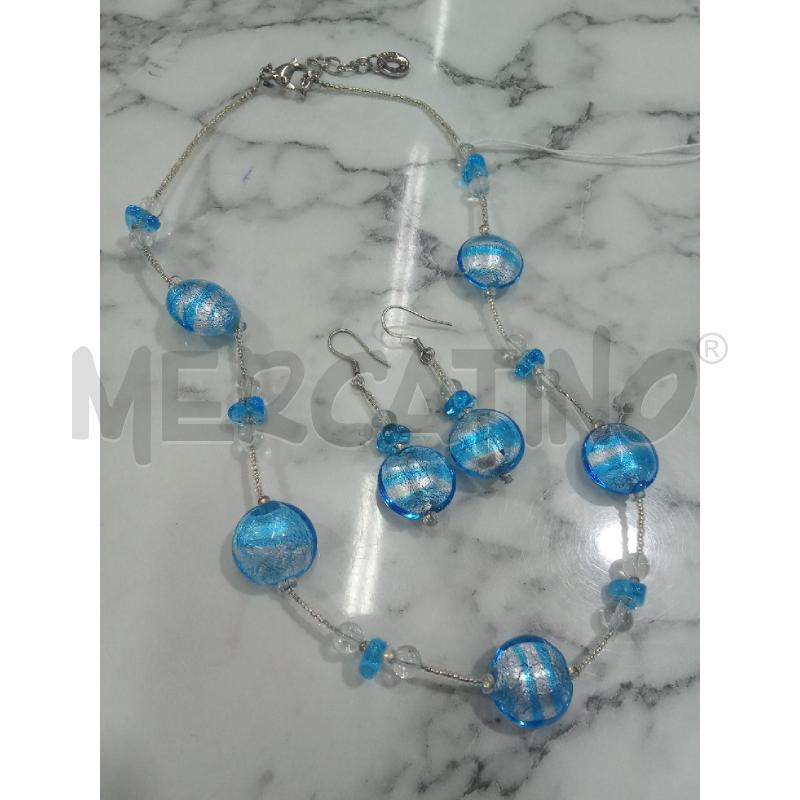 PARURE AZZURRA ANTICA MURRINA COLLANA+ORECCHINI | Mercatino dell'Usato Benevento 4
