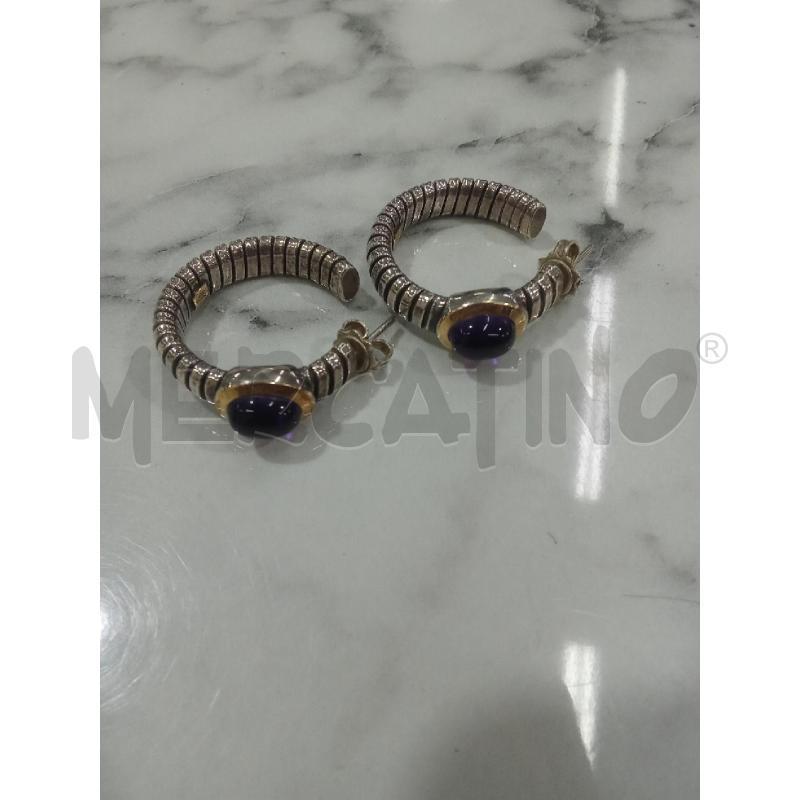 PARURE ORECCHINI+ANELLO+BRACCIALE GRIGIO CON PIETRE VIOLA RUDY | Mercatino dell'Usato Benevento 3