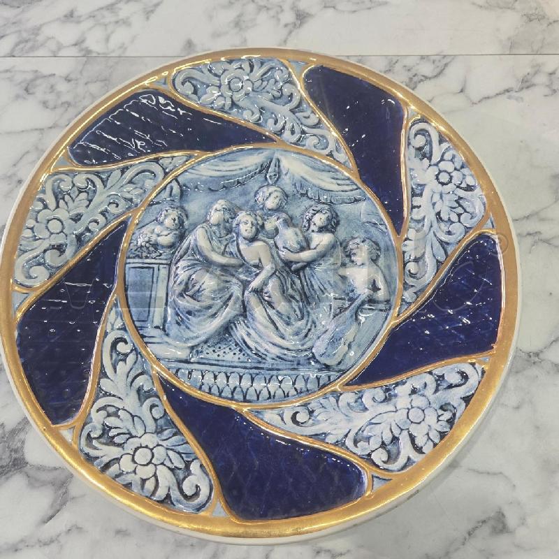 PIATTO APPENDINO CER BLU DORATO AZZURRI | Mercatino dell'Usato Benevento 1
