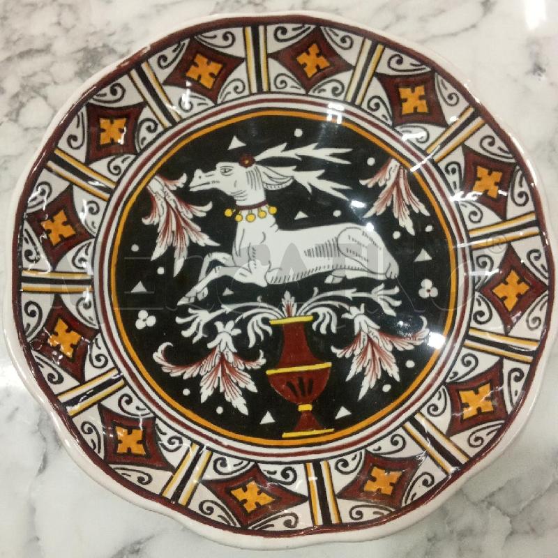 PIATTO APPENDINO CER NERO MARRONE ANIMALE BIANCO DERUTA | Mercatino dell'Usato Benevento 1