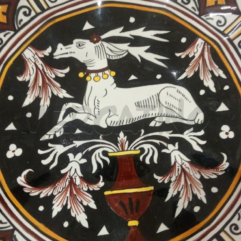 PIATTO APPENDINO CER NERO MARRONE ANIMALE BIANCO DERUTA | Mercatino dell'Usato Benevento 2