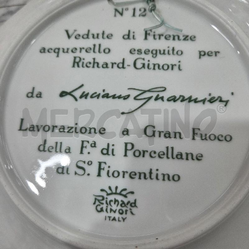 PIATTO APPENDINO PORCELLANA BIANCA BLU 1980 VEDUTE DI FIRENZE RICHARD GINORI | Mercatino dell'Usato Benevento 4