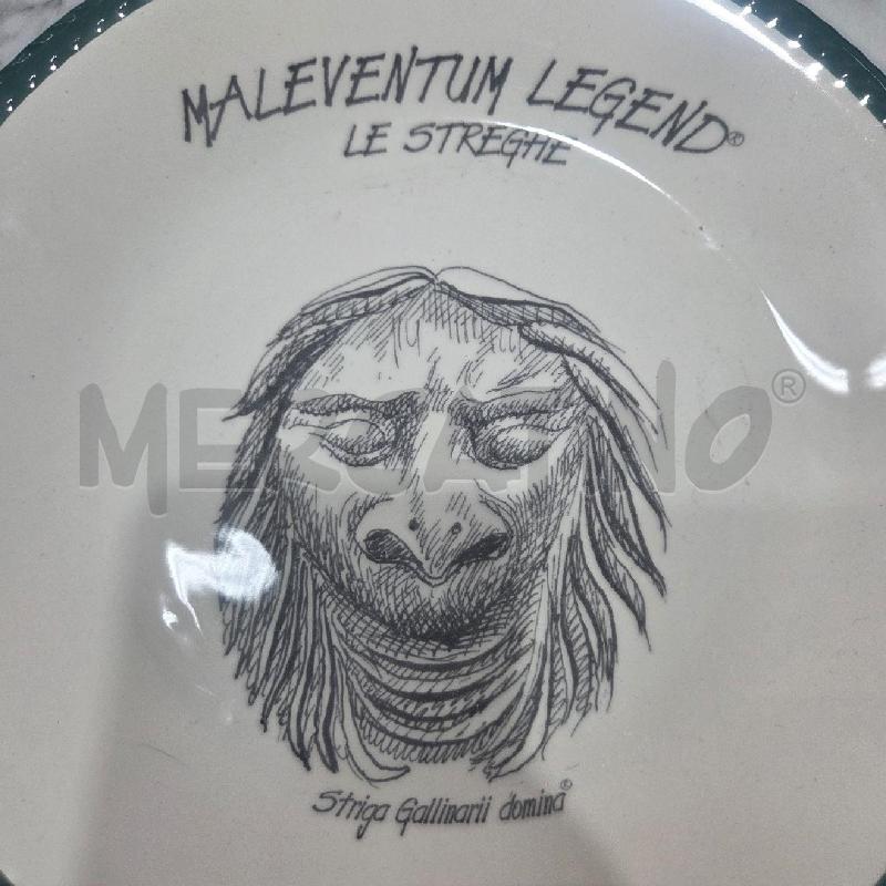 PIATTO CER BIANCO VERDE MALEVENTUM STRIGA GALLINARI DOMINA | Mercatino dell'Usato Benevento 2