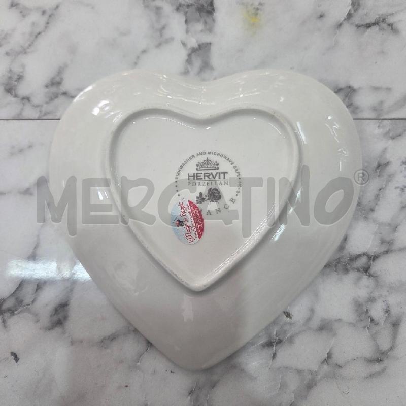 PIATTO CER CUORE BIANCO FIORI HERVIT | Mercatino dell'Usato Benevento 3