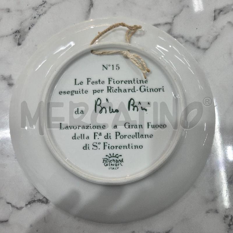 PIATTO PORCELLANA BLU BIANCA LE FESTE FIORENTINE RICHARD GINORI 1982 | Mercatino dell'Usato Benevento 3