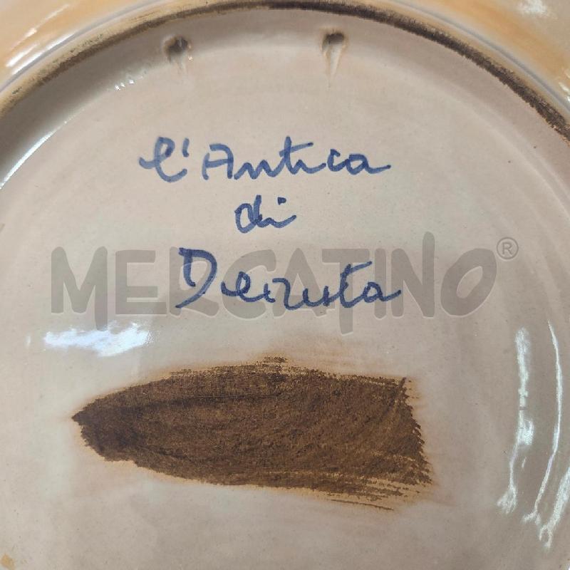PIATTO TERRACOTTA AMRRONE FIORI BLU ARANCIONE | Mercatino dell'Usato Benevento 4