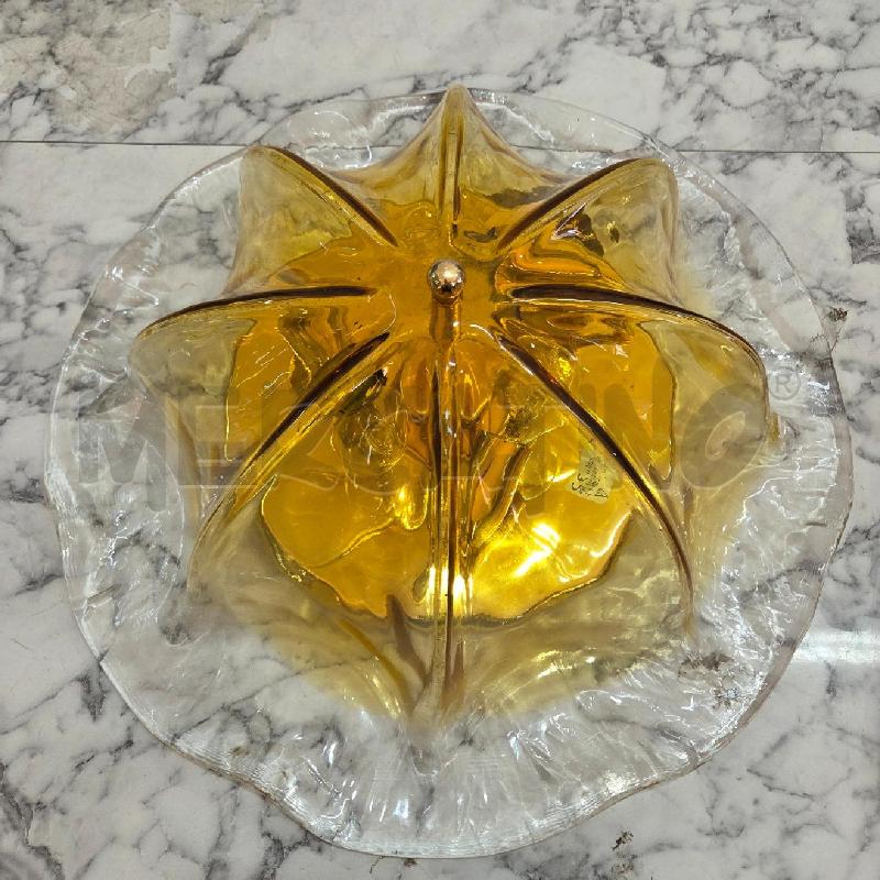 PLAFONIERA VETRO MURANO ARANCIONE BORDO TRASPARENTE | Mercatino dell'Usato Benevento 1